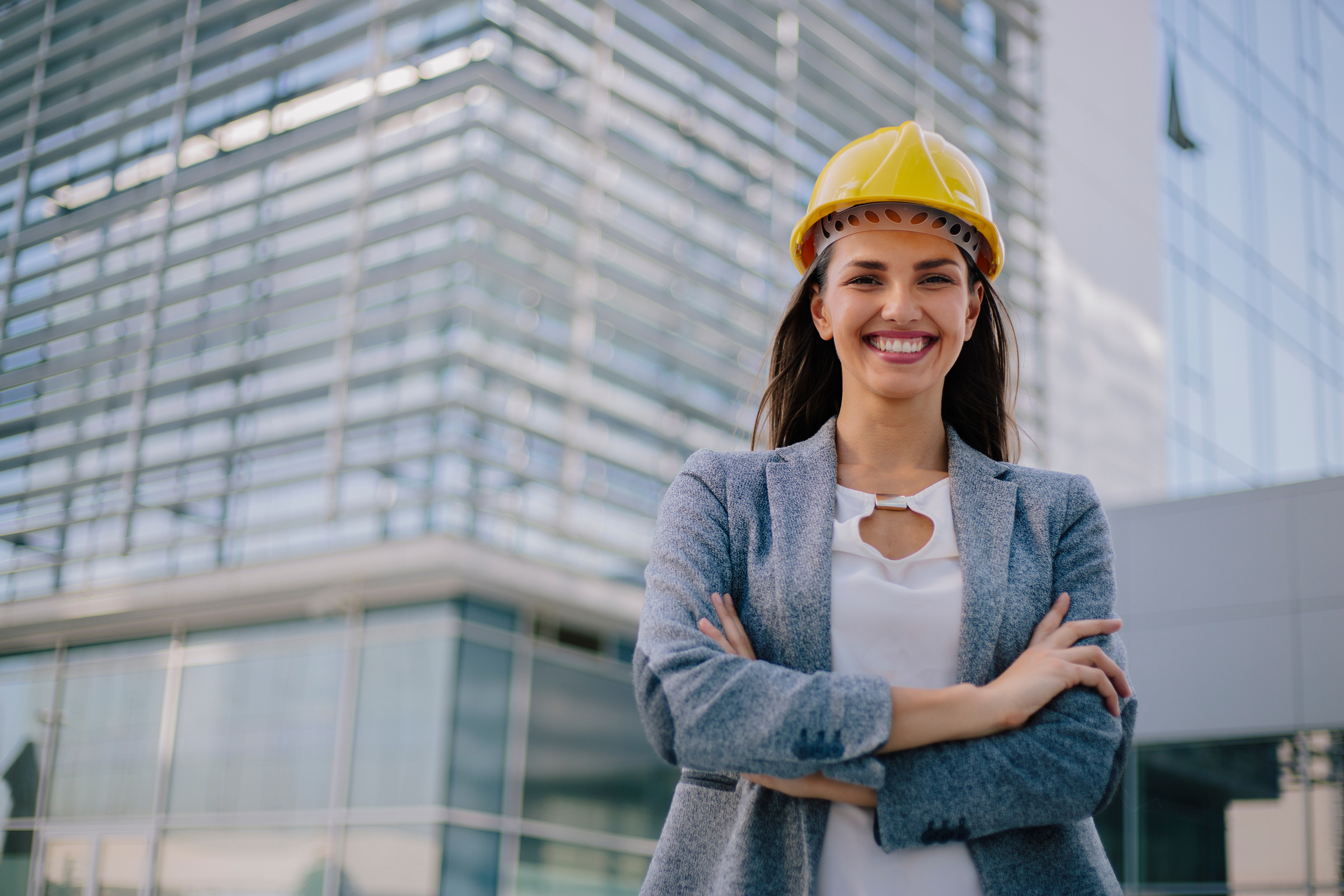 Beautiful young woman engineer