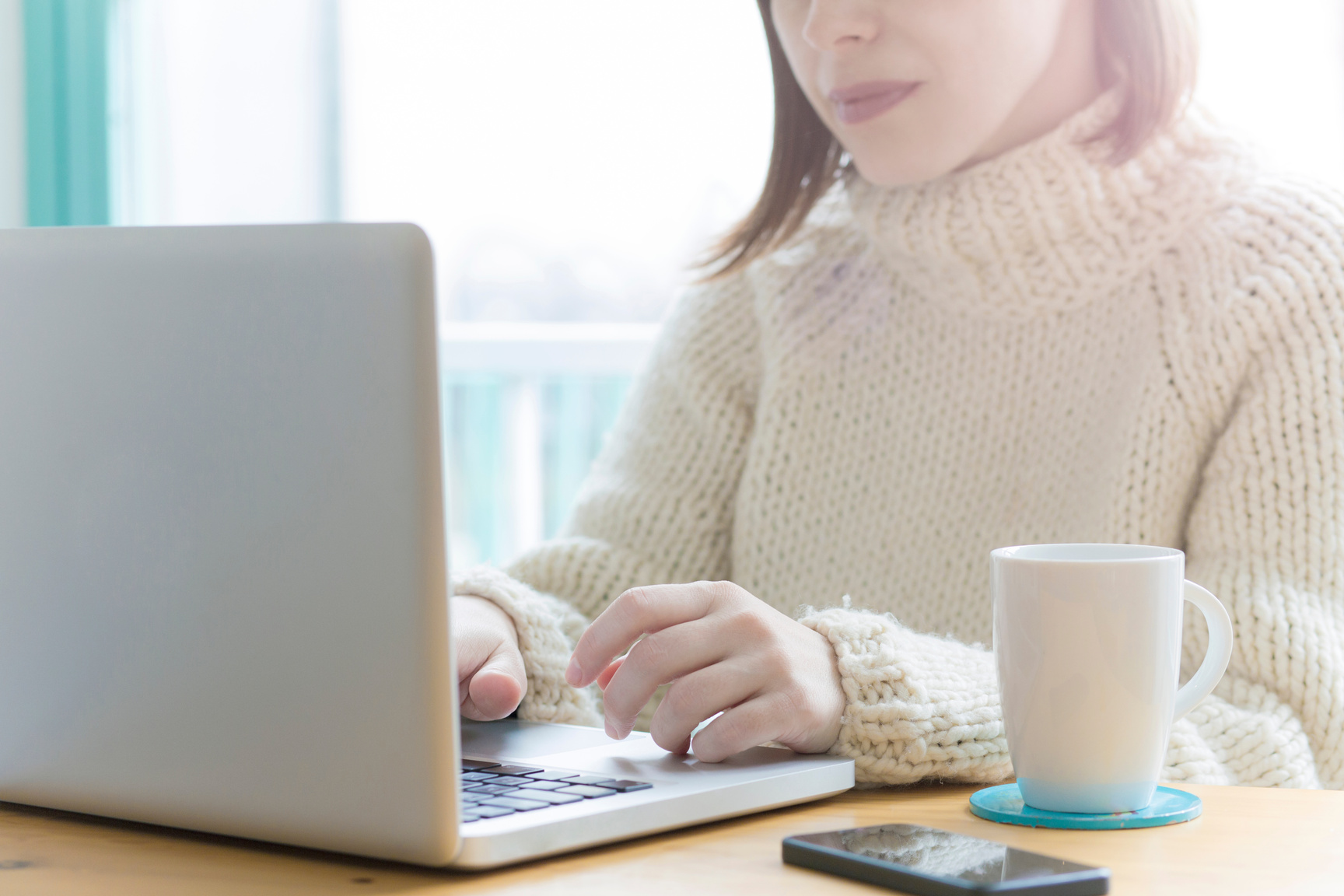 Woman using computer
